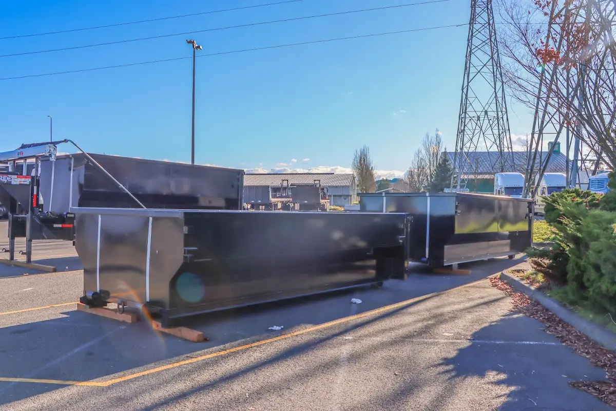 Roll-off dumpster ready for waste disposal at job site for Construction Dumpster Rental in Godley